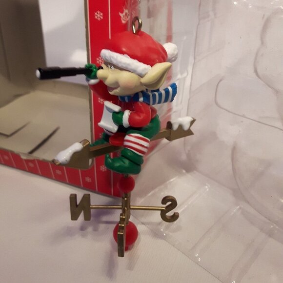 VINTAGE 1989 Vintage NOMA Carillon Alderbrook Ornamotion Ornament Elf Weather - Picture 4 of 5
